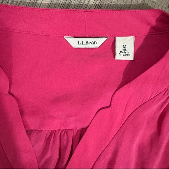 LL Bean Womens Pink Button Down Shirt Sz M Modal Blend Soft Career Easter Spring - Picture 2 of 11
